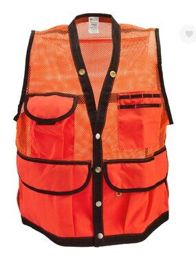 Jim-Gem 8-Pocket Nylon Mesh Cruiser Vest - Hi-Vis Orange - Size 4XL